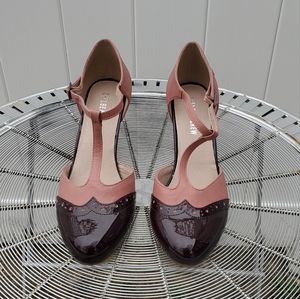 Burgundy and mauve heels